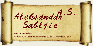 Aleksandar Sabljić vizit kartica